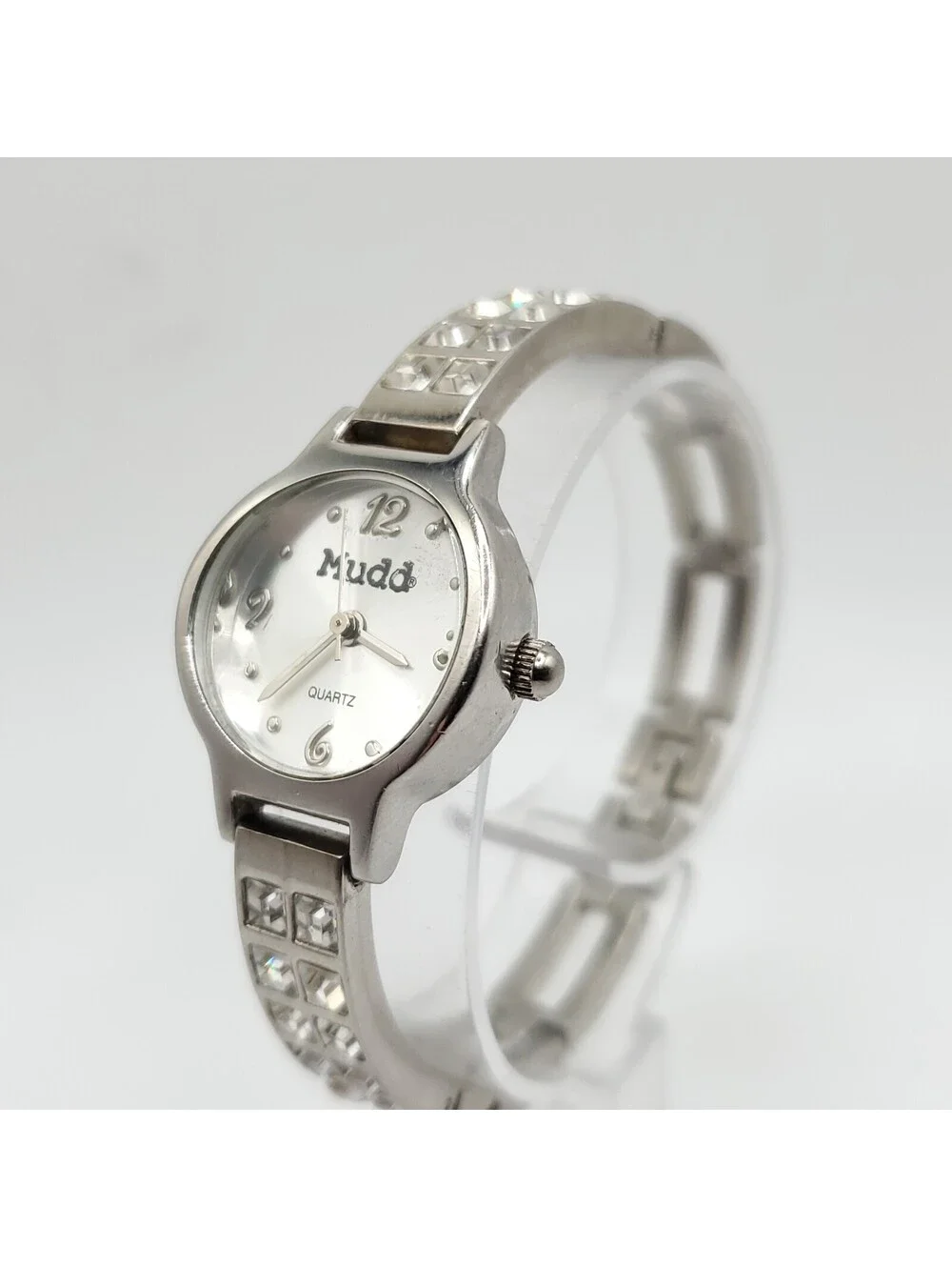 Mudd Quartz Womens Watch  22mm Silver Tone New Battery